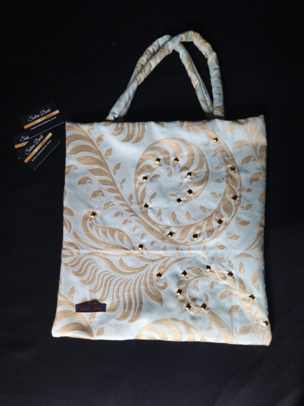 Shopper in cotone ricamato
